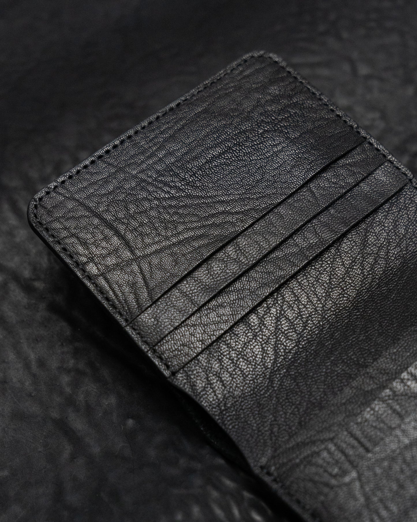 Black Horse Leather Double Bifold Wallet