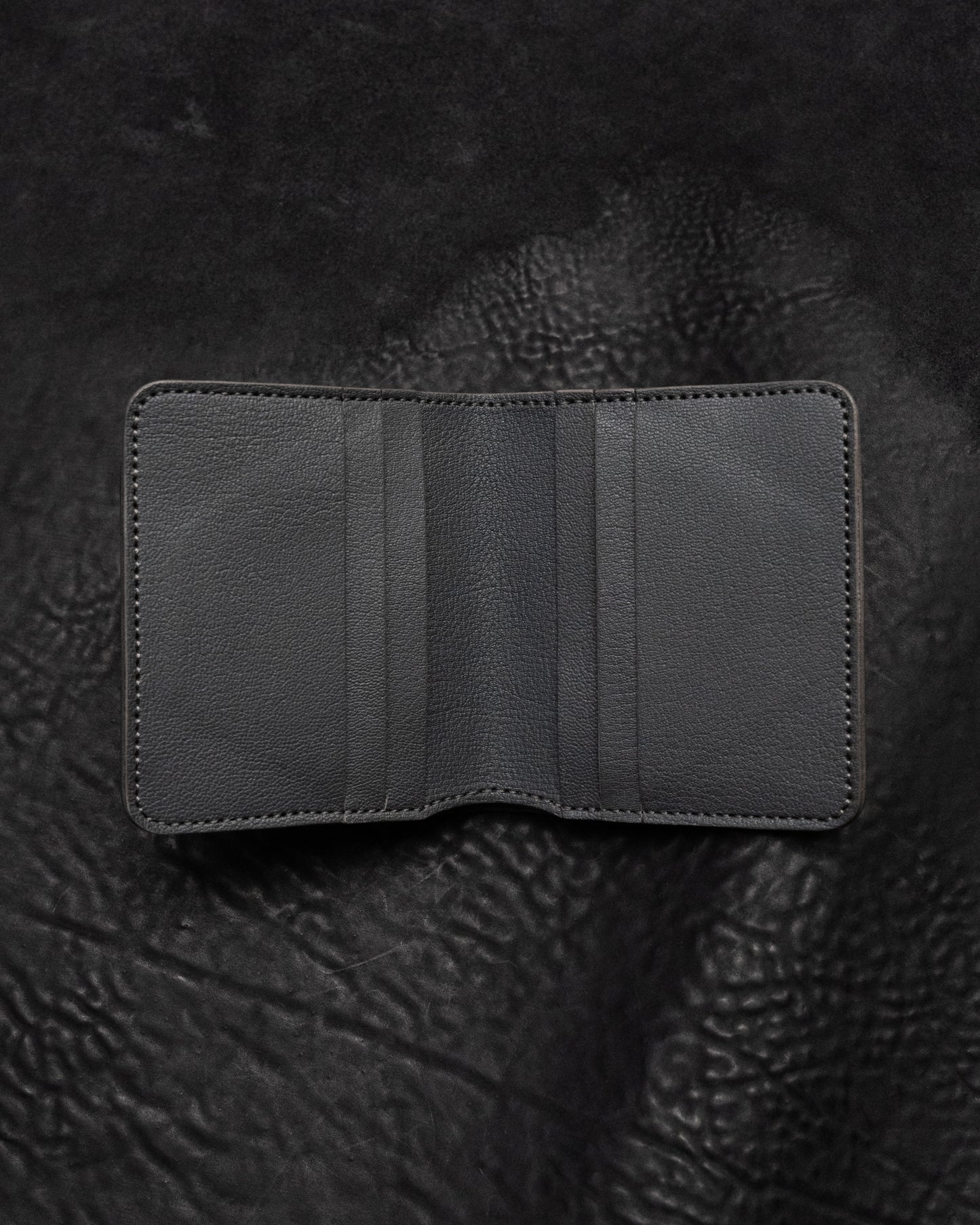 Grey Bovine Double Bifold Wallet