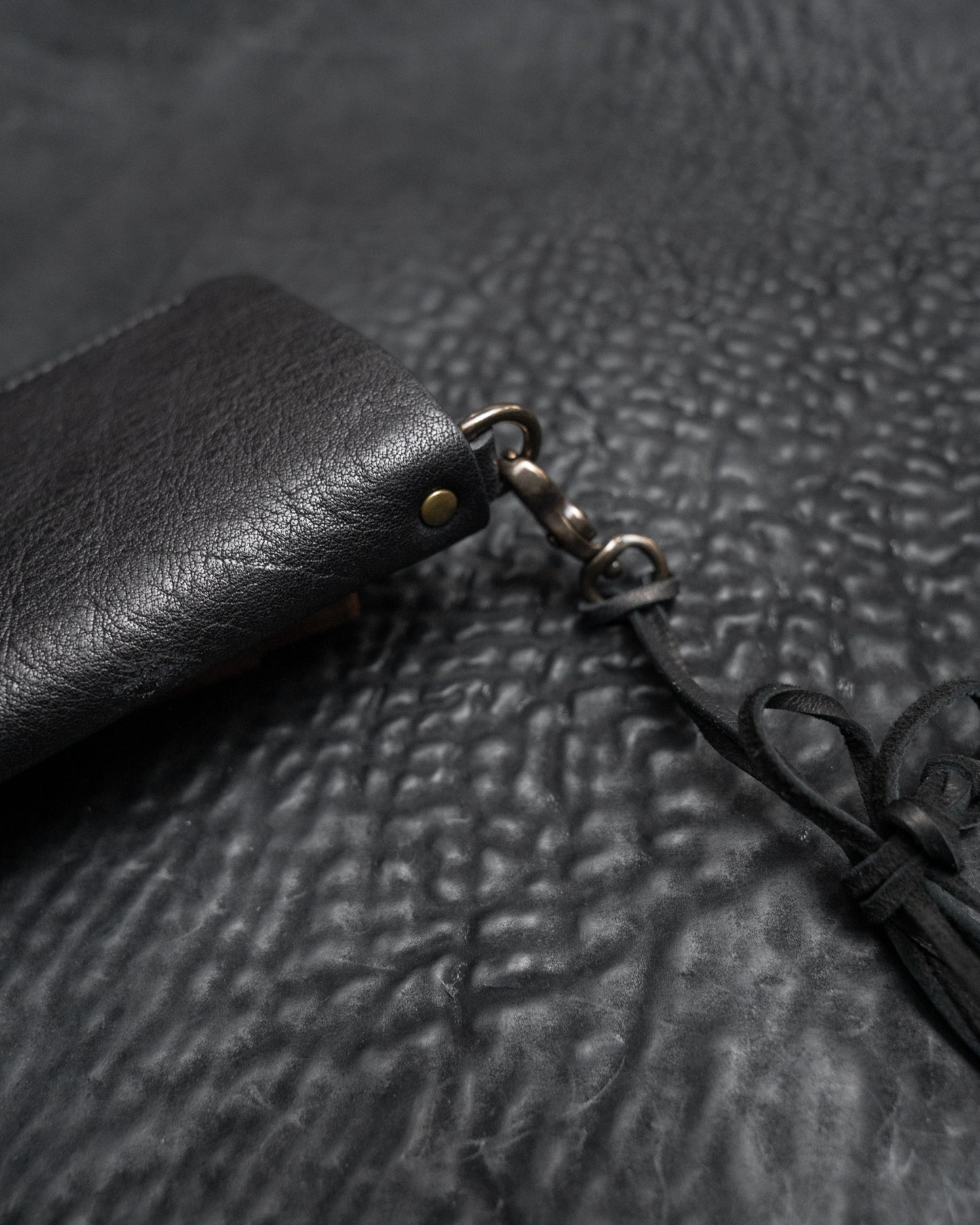 Black Japanese Bovine Kinich 2 Eyewear Pouch