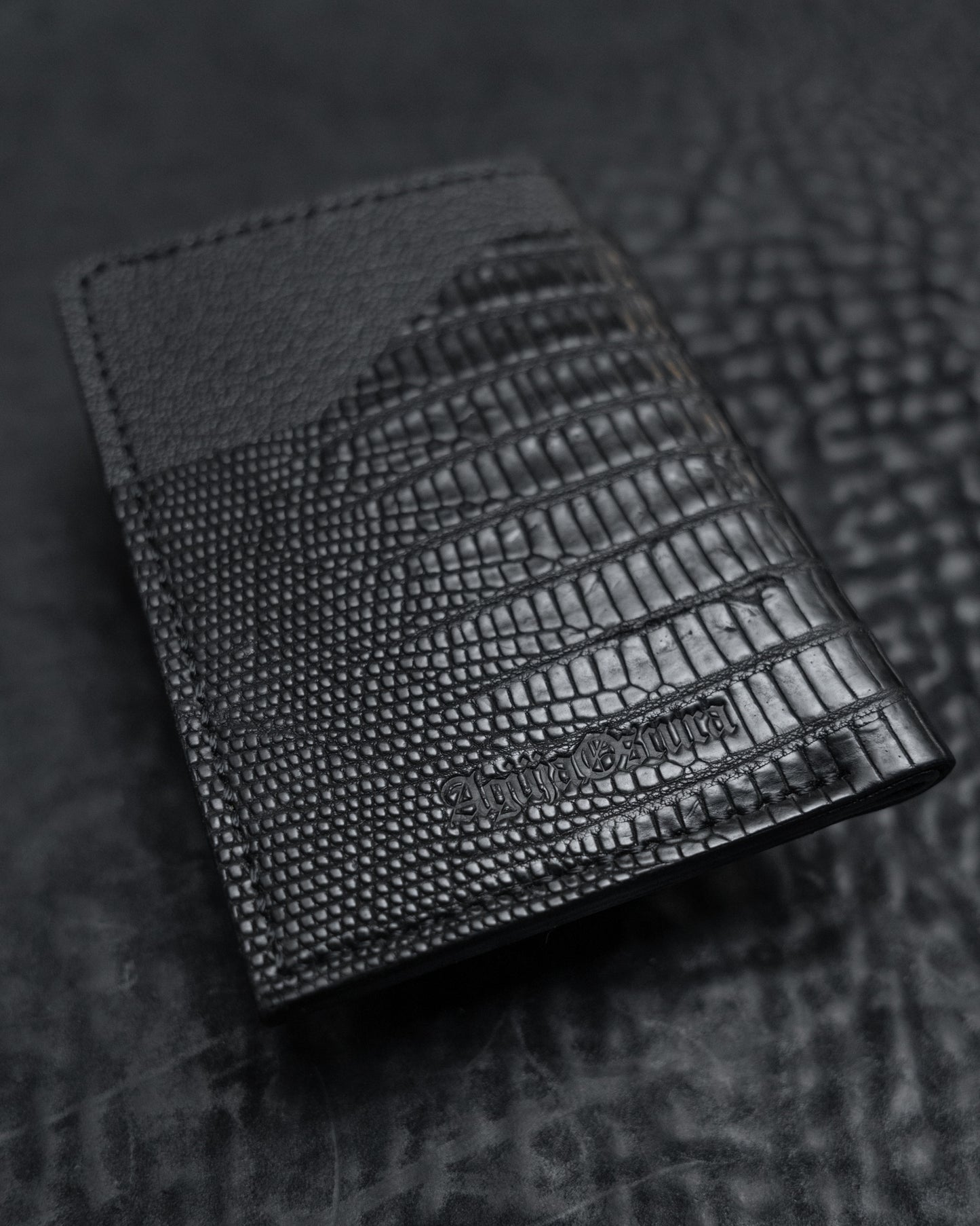 Black Lizard + Goat Angulo Card Case