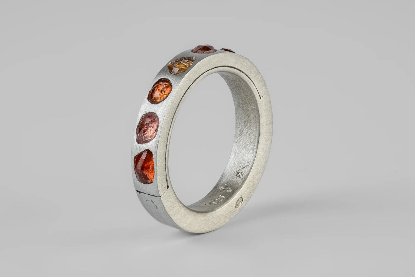 Sistema Ring Mega Pavé Orange Sapphire Faceted Slab 4mm 1101-12-MA+OSAF