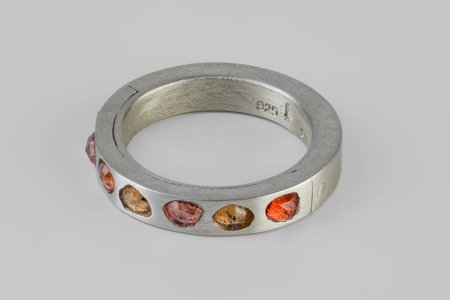 Sistema Ring Mega Pavé Orange Sapphire Faceted Slab 4mm 1101-12-MA+OSAF