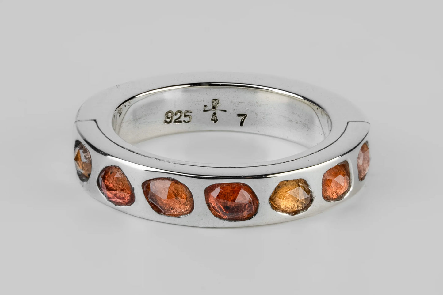 Sistema Ring Mega Pavé Orange Sapphire Faceted Slab 4mm 1101-12-PA+OSAF