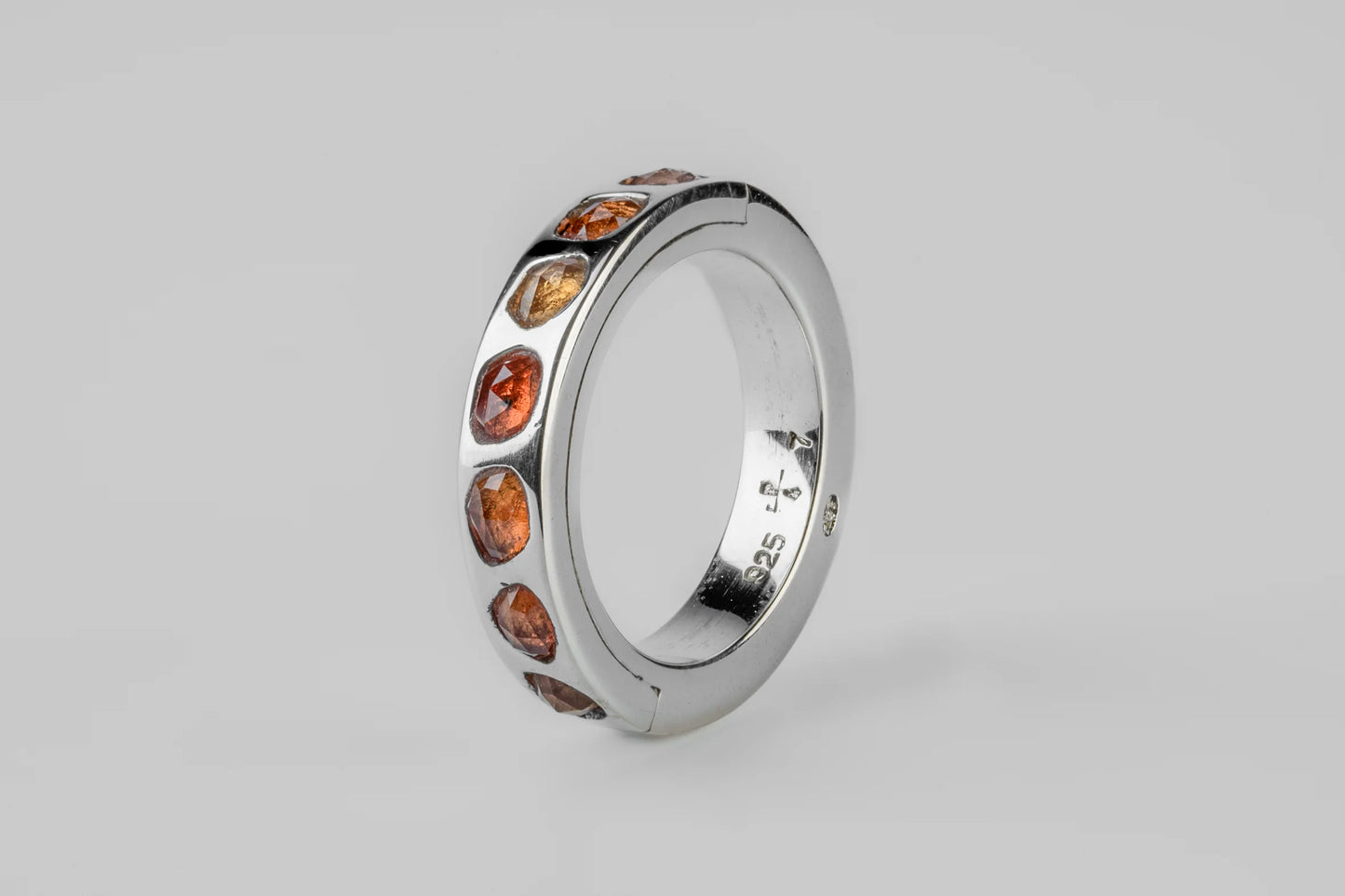 Sistema Ring Mega Pavé Orange Sapphire Faceted Slab 4mm 1101-12-PA+OSAF
