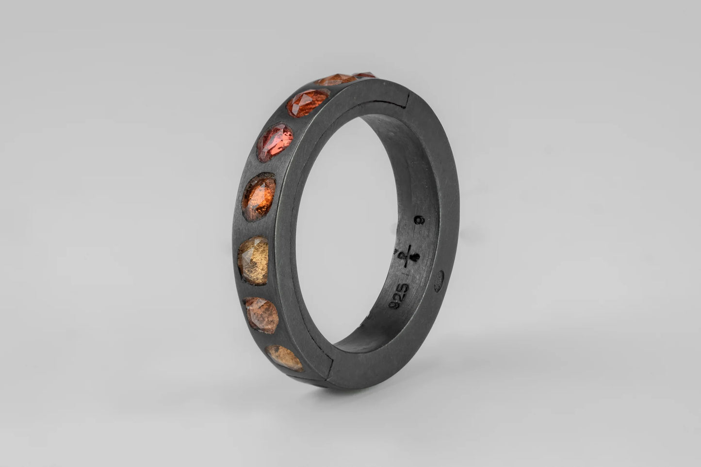 Sistema Ring Mega Pavé Orange Sapphire Faceted Slab 4mm 1101-12-KA+OSAF