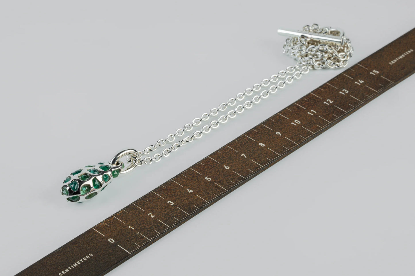 Chrysalis Necklace Nympha Mega Pavé Emeralds 1630-1-PA+EMER
