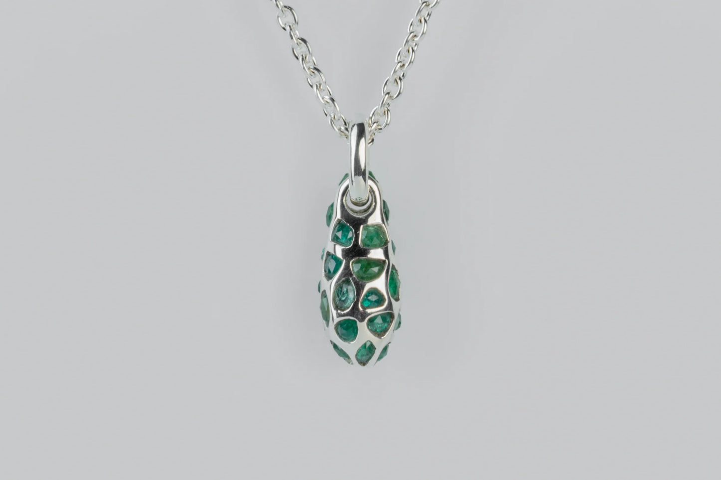 Chrysalis Necklace Nympha Mega Pavé Emeralds 1630-1-PA+EMER
