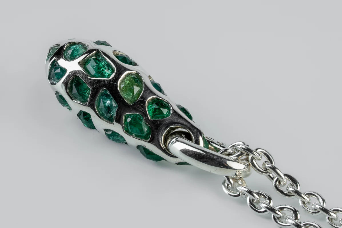 Chrysalis Necklace Nympha Mega Pavé Emeralds 1630-1-PA+EMER