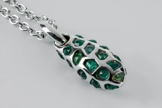 Chrysalis Necklace Nympha Mega Pavé Emeralds 1630-1-PA+EMER