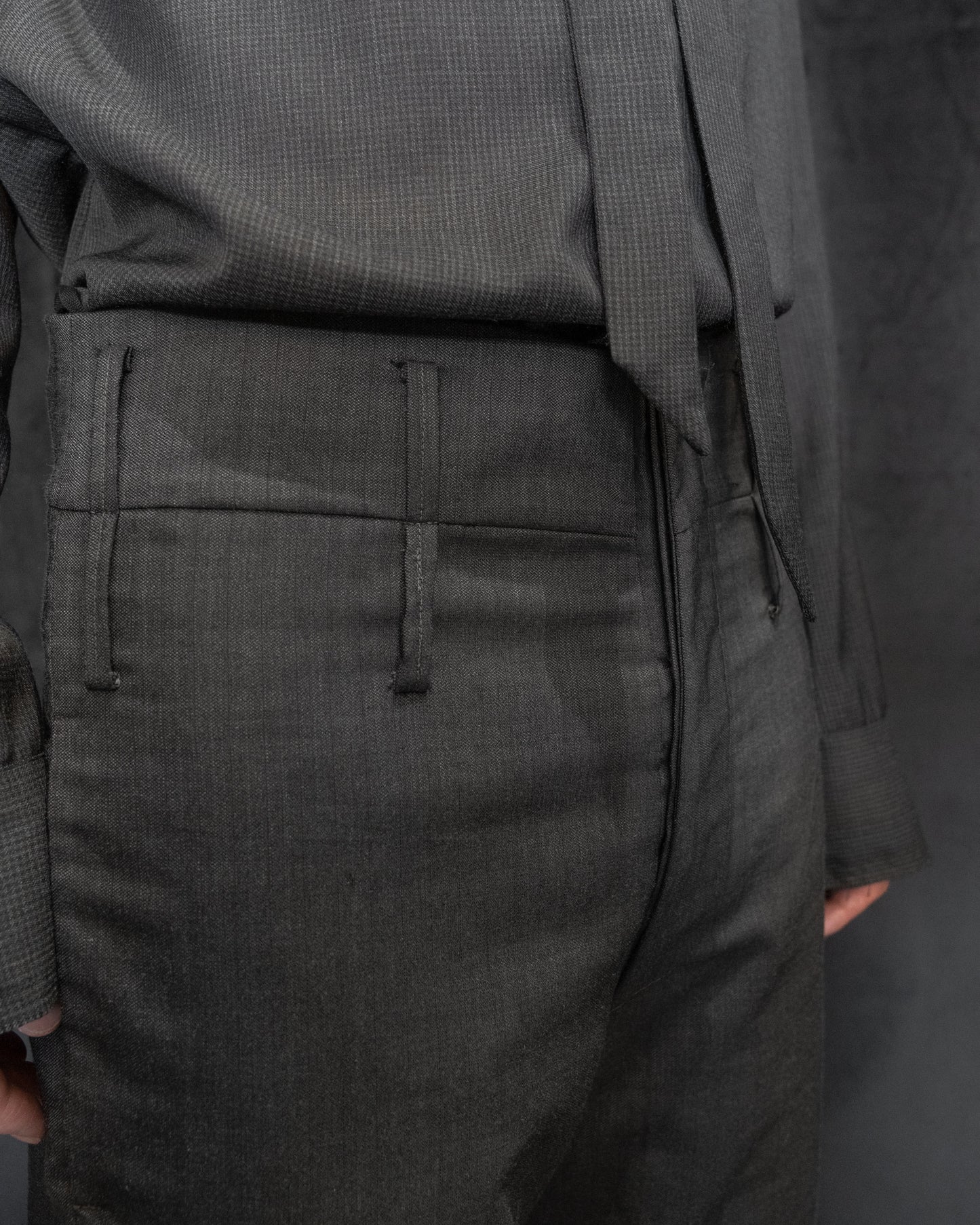 Dark Grey High Waist Wide Leg Trouser