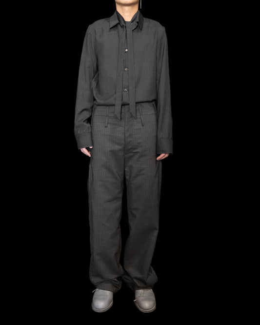 Dark Grey High Waist Wide Leg Trouser