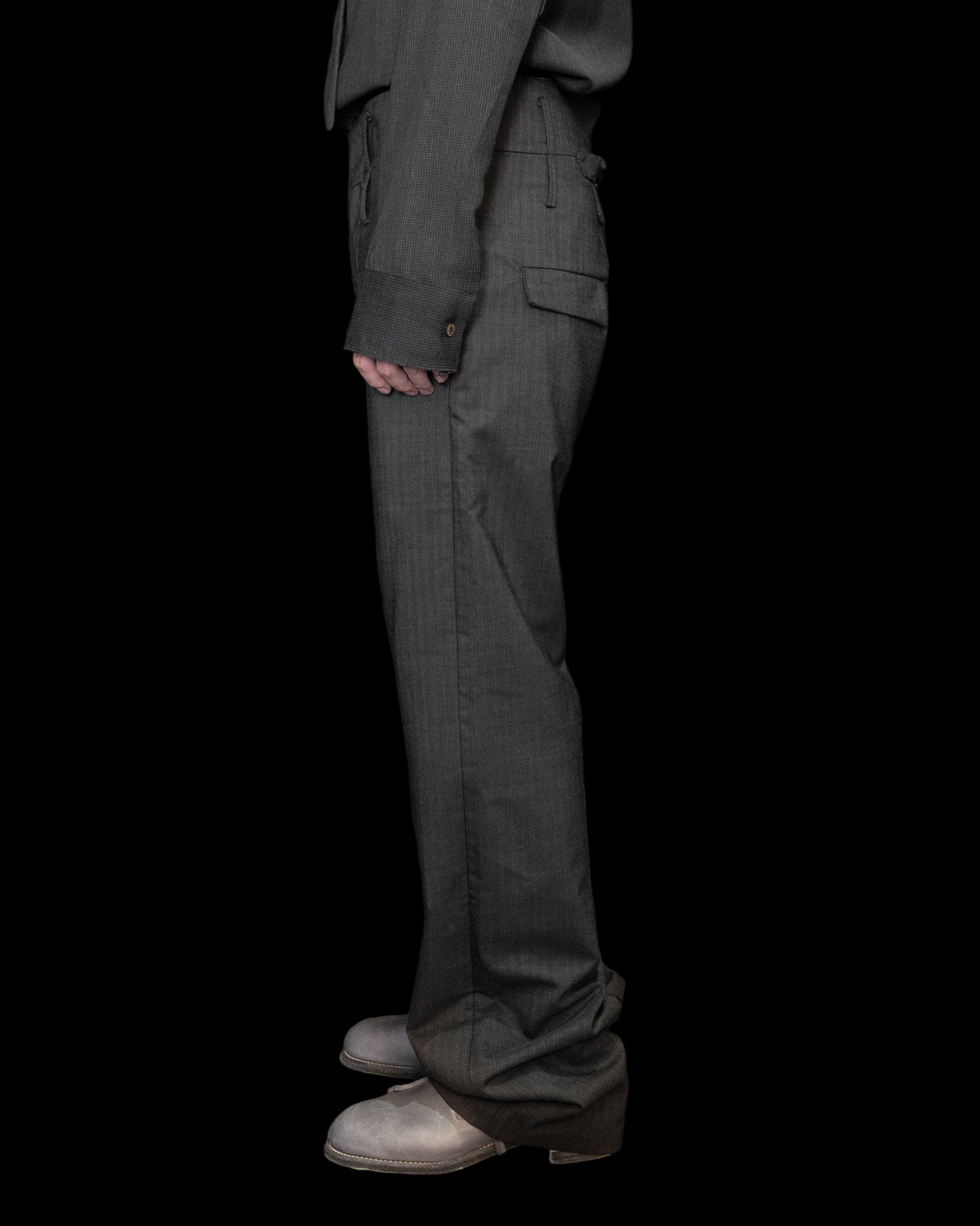 Dark Grey High Waist Wide Leg Trouser