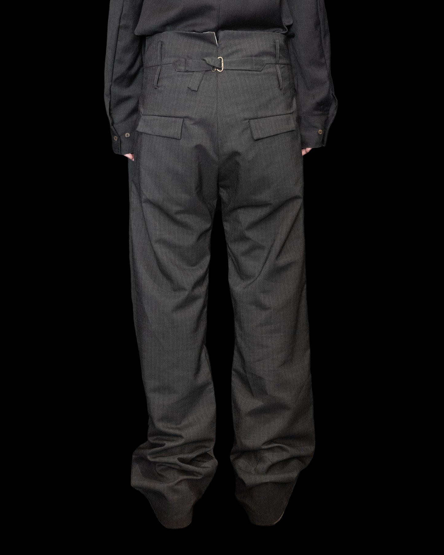 Dark Grey High Waist Wide Leg Trouser