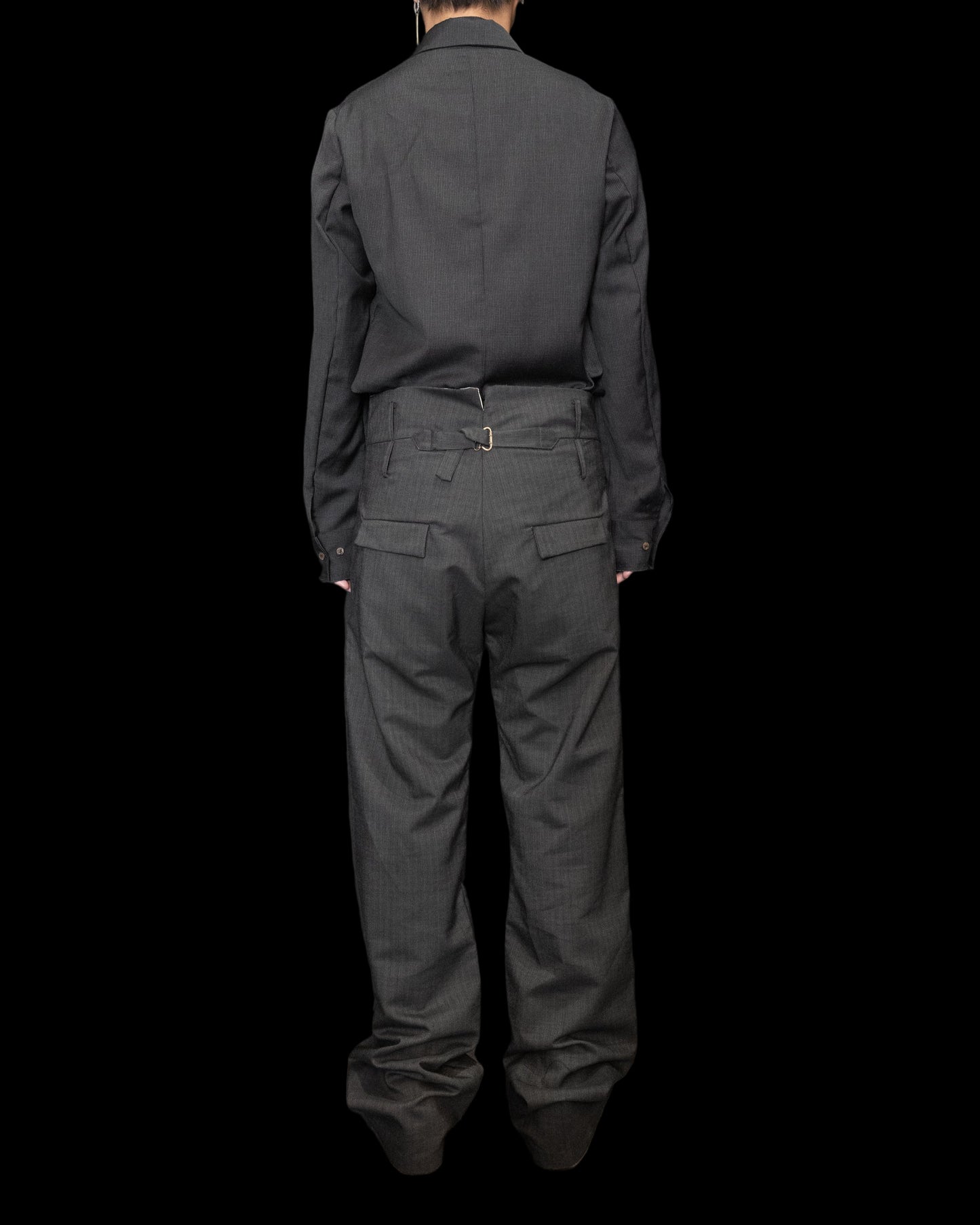 Dark Grey High Waist Wide Leg Trouser