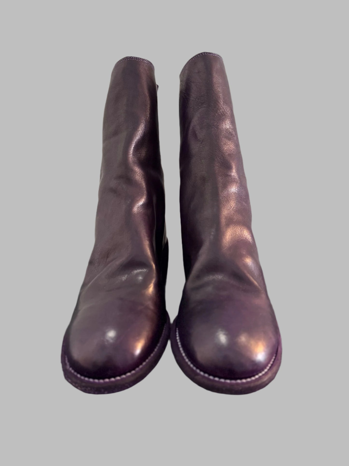 Purple Double Heel Back Zip Boots Comfort 788X