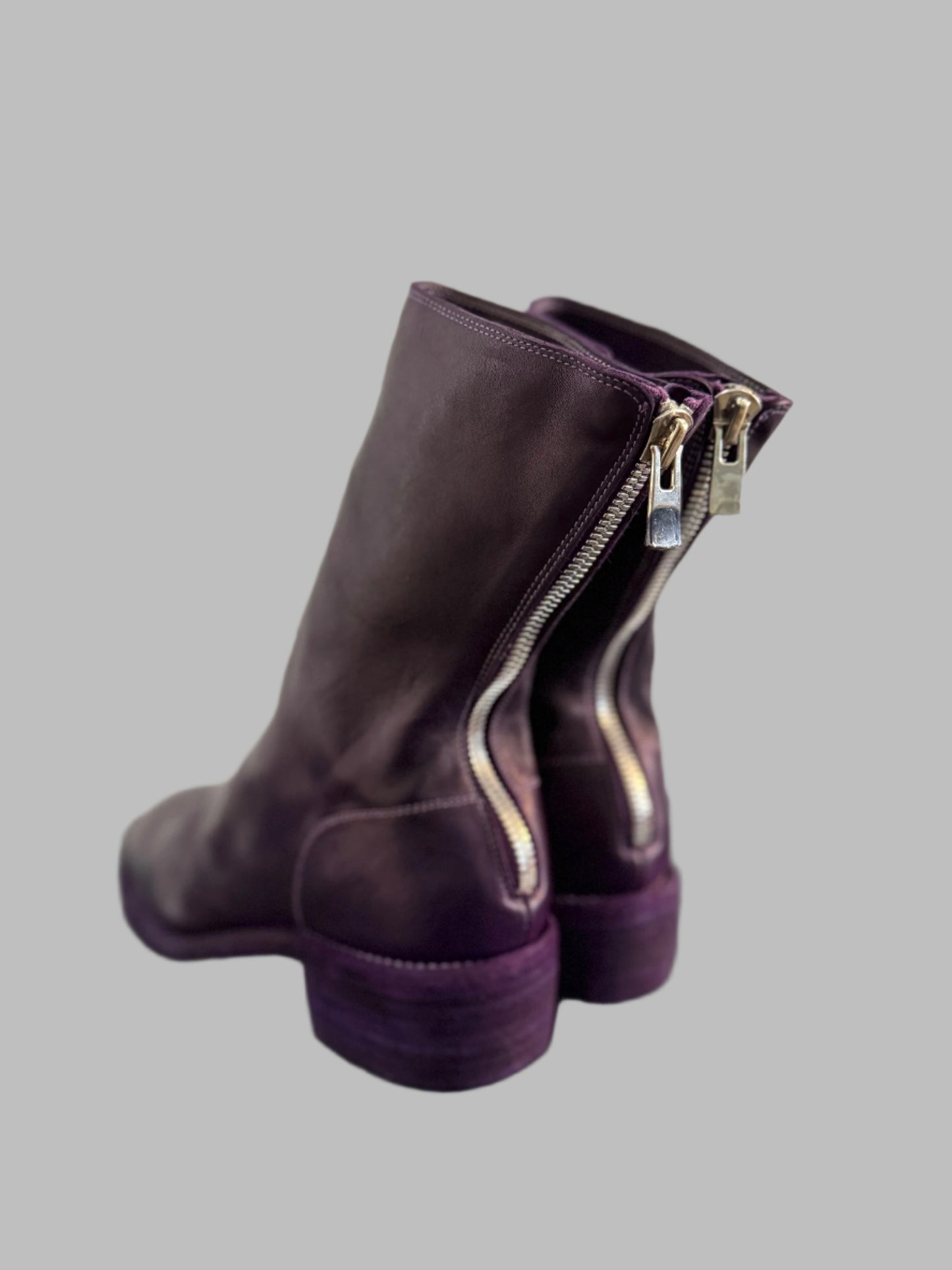 Purple Double Heel Back Zip Boots Comfort 788X