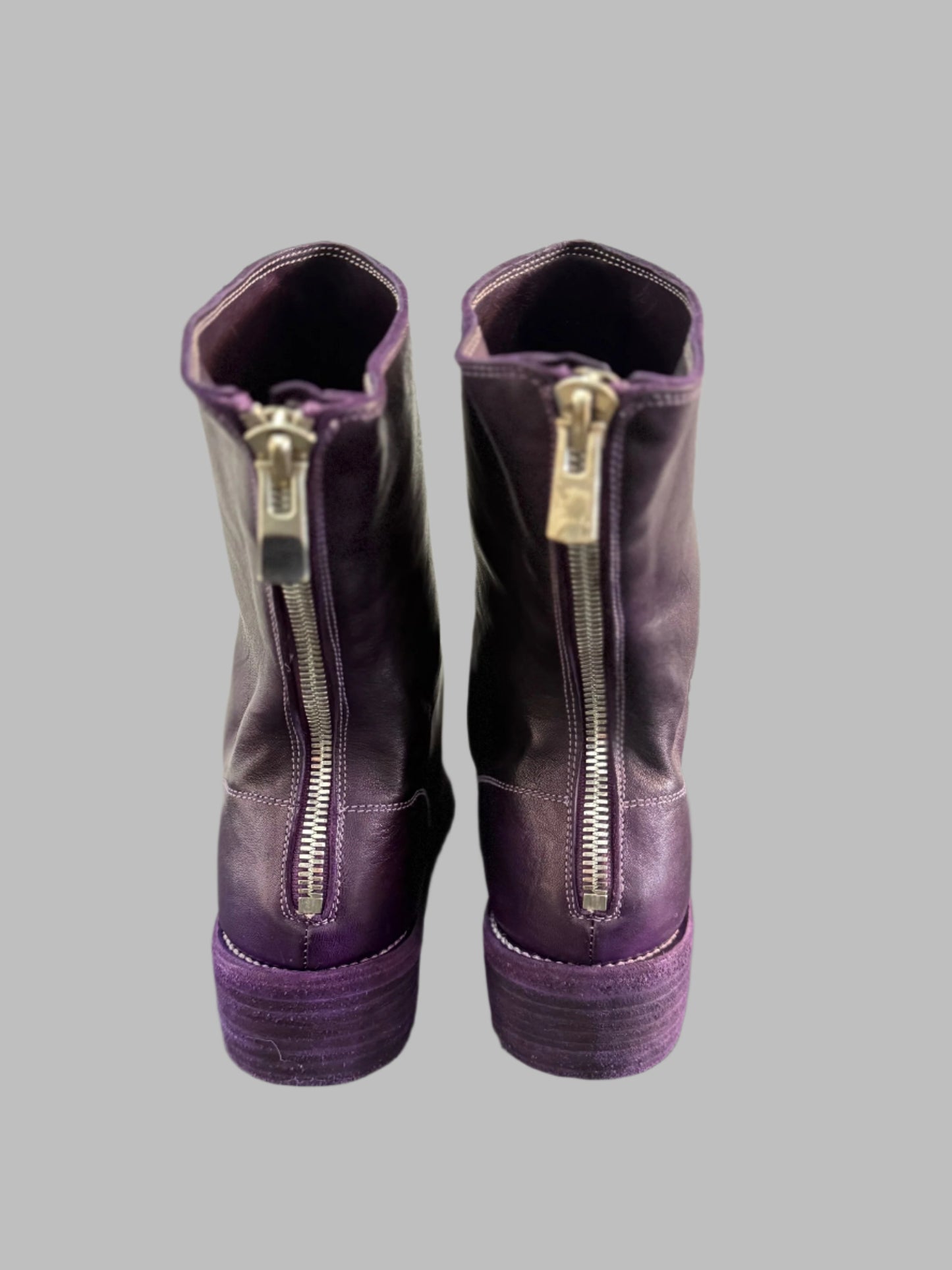 Purple Double Heel Back Zip Boots Comfort 788X