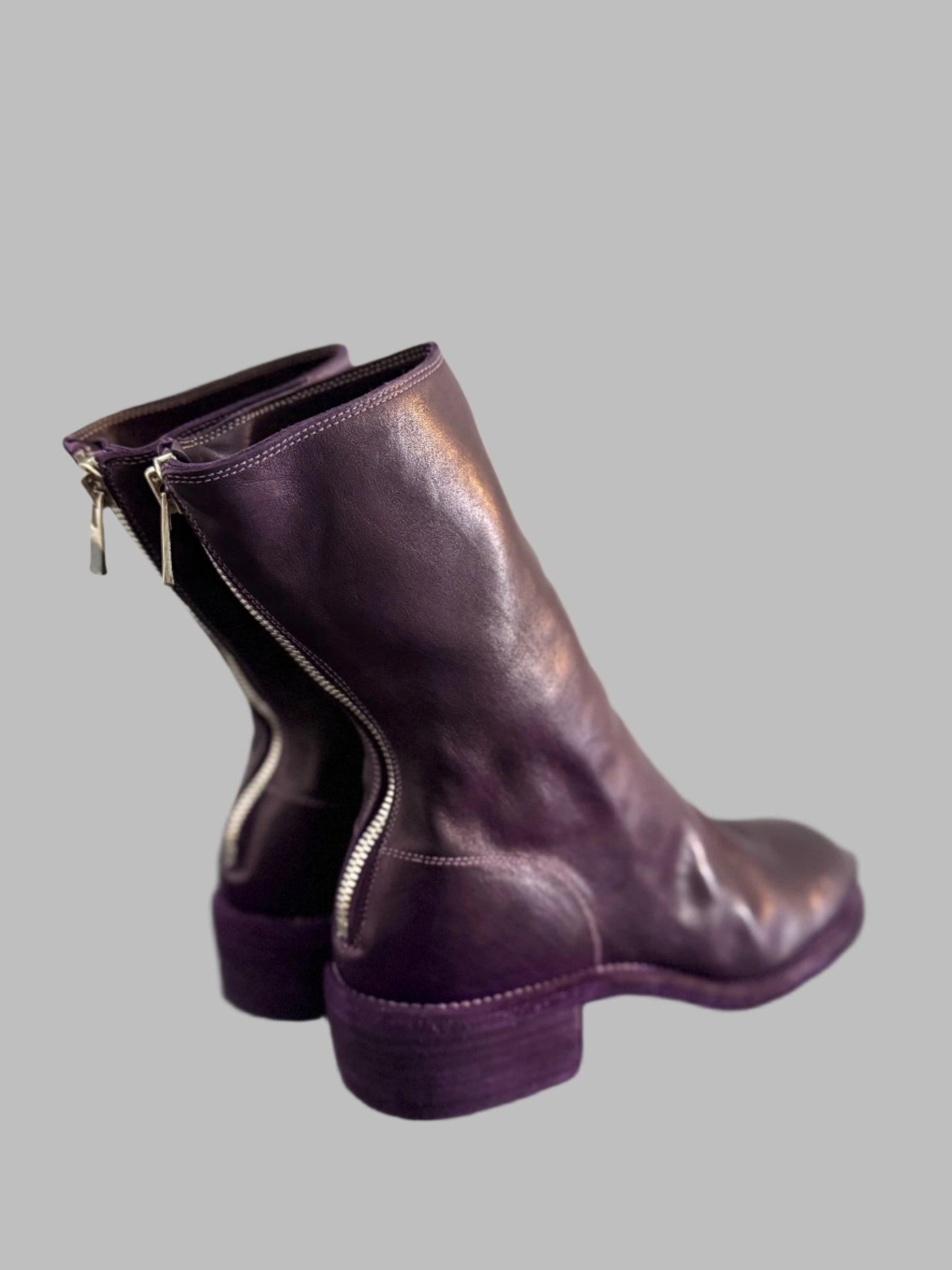 Purple Double Heel Back Zip Boots Comfort 788X