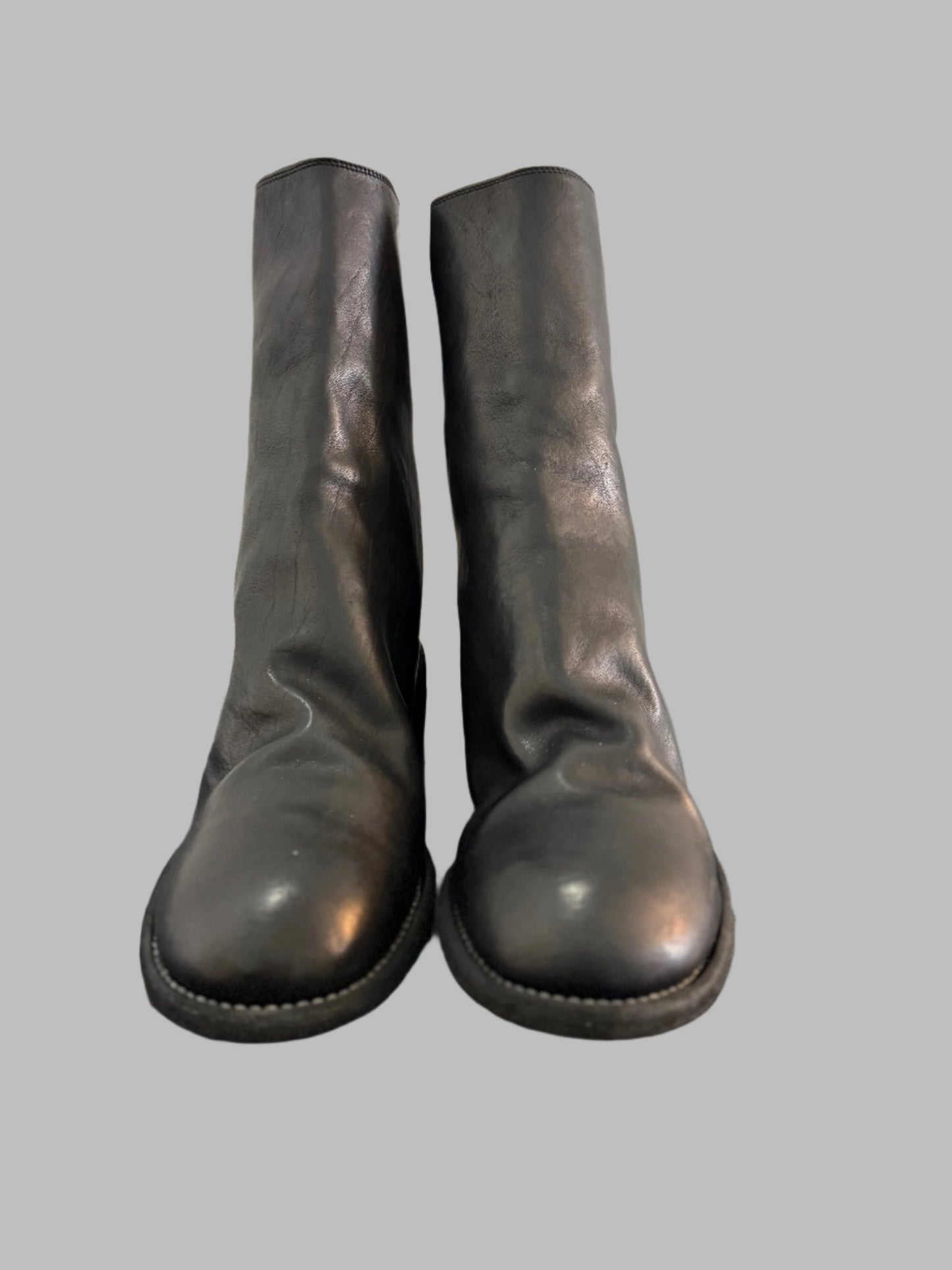 Black Double Heel Back Zip Boots Comfort 788X