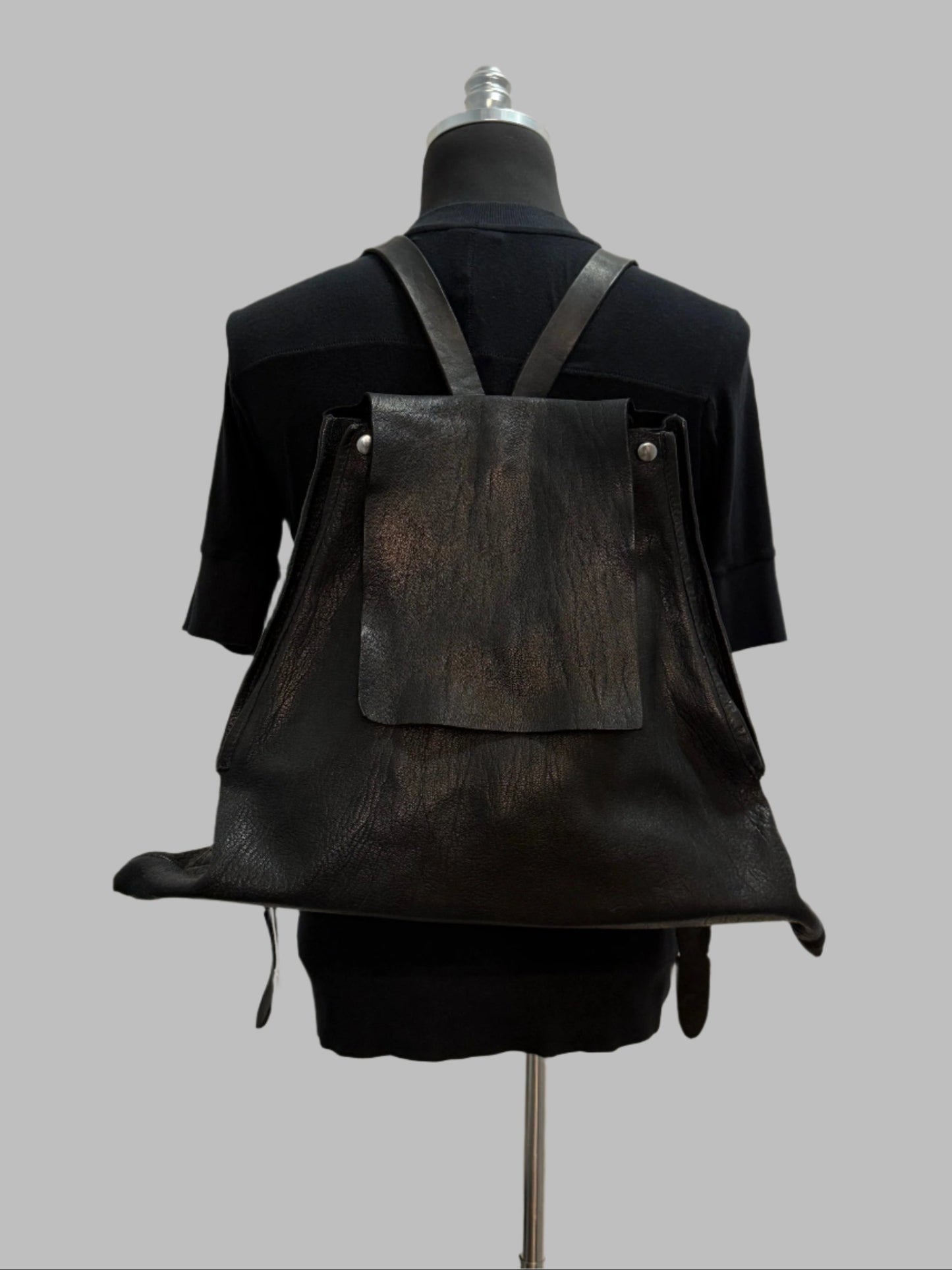 Black Buffalo Leather Classic Backpack BP0