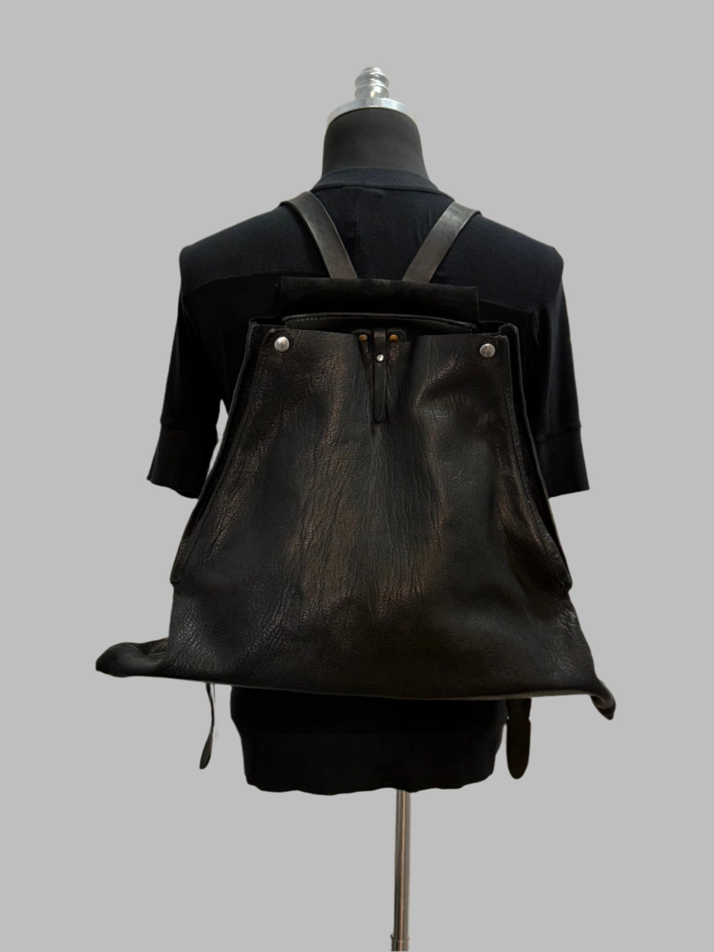 Black Buffalo Leather Classic Backpack BP0