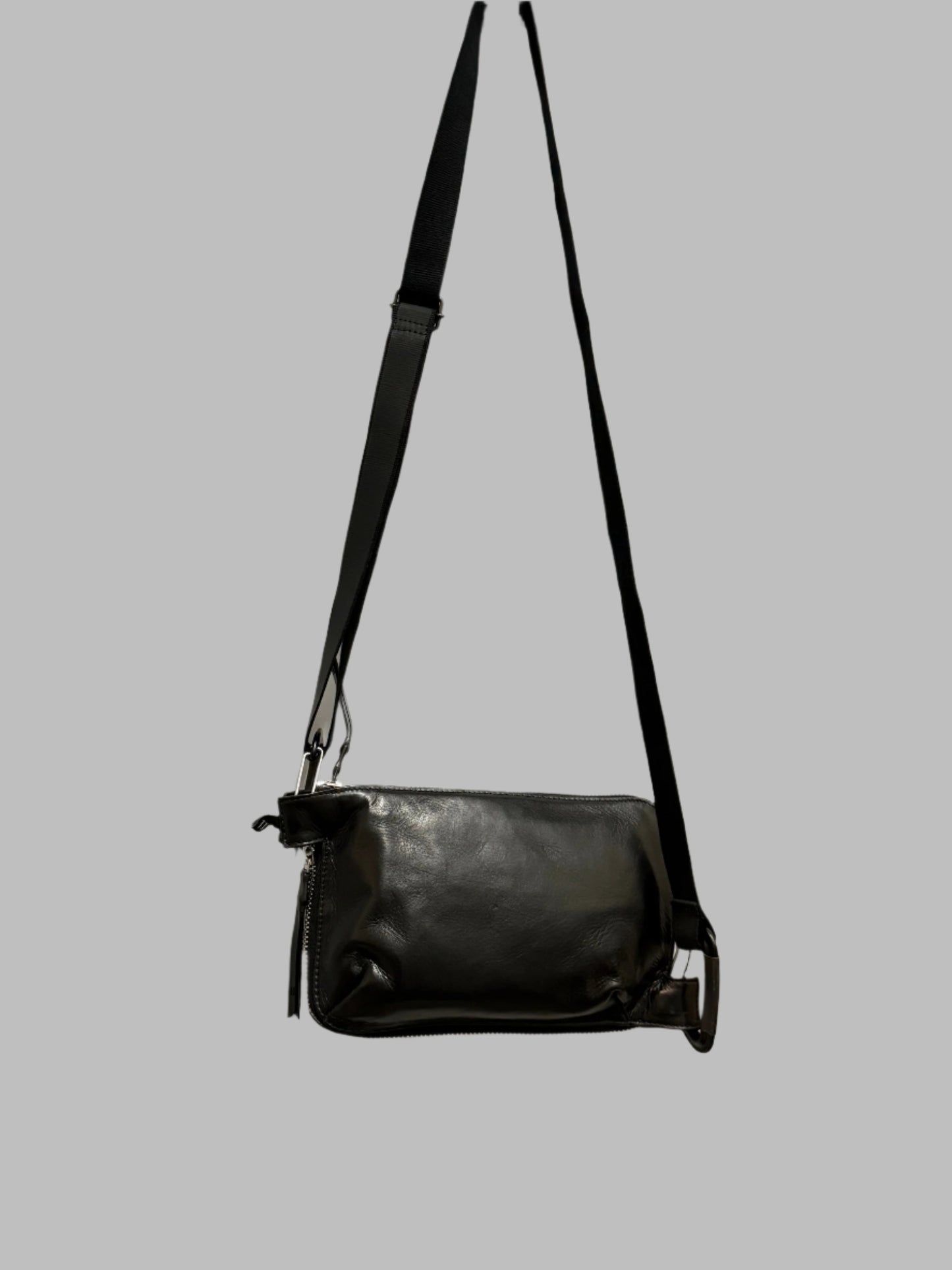 Black Horse Leather Small Shoulder Clutch Bag by BBS X 11