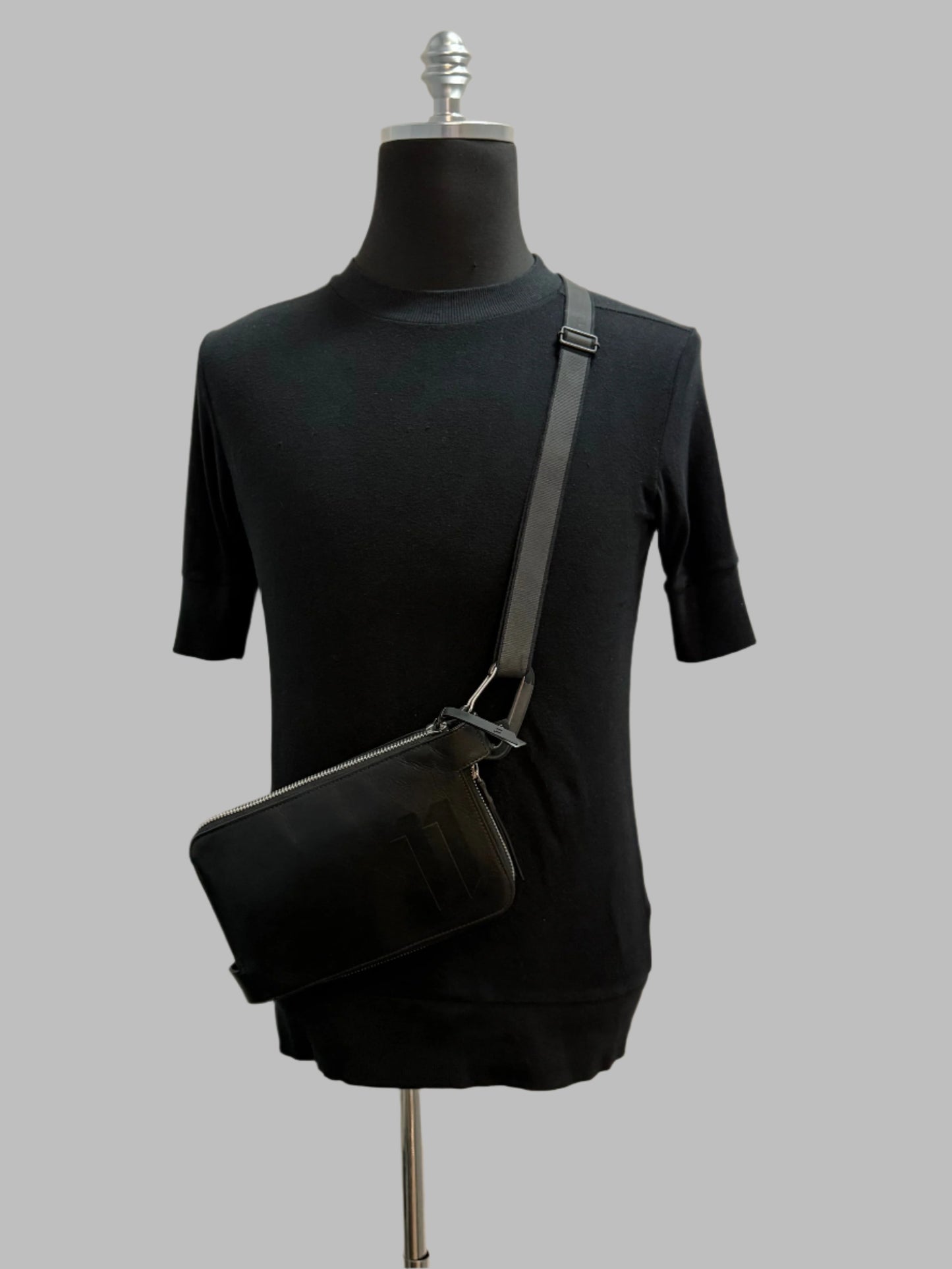 Black Horse Leather Small Shoulder Clutch Bag by BBS X 11