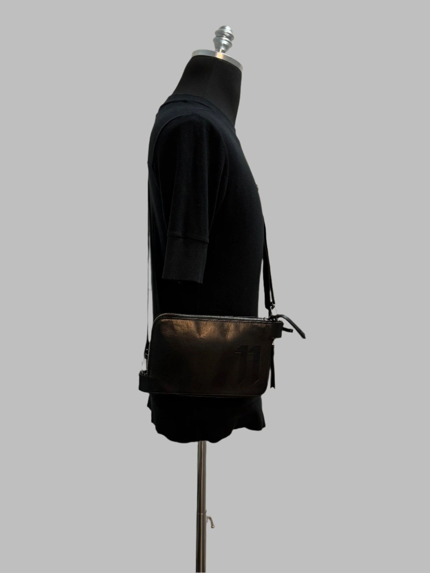 Black Horse Leather Small Shoulder Clutch Bag by BBS X 11