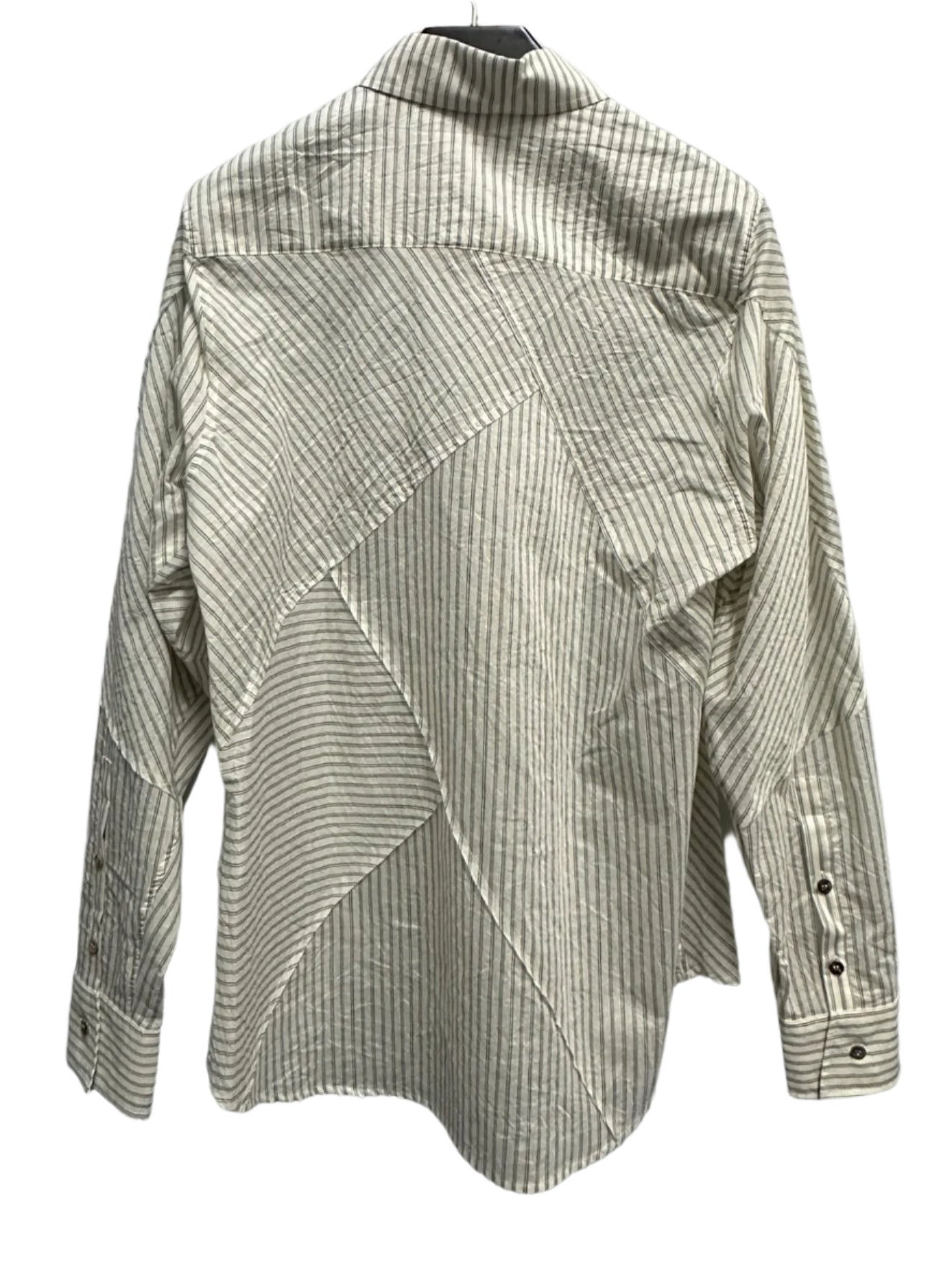 Off White Striped Unisex Sanpietrini Patched Relaxed Shirt