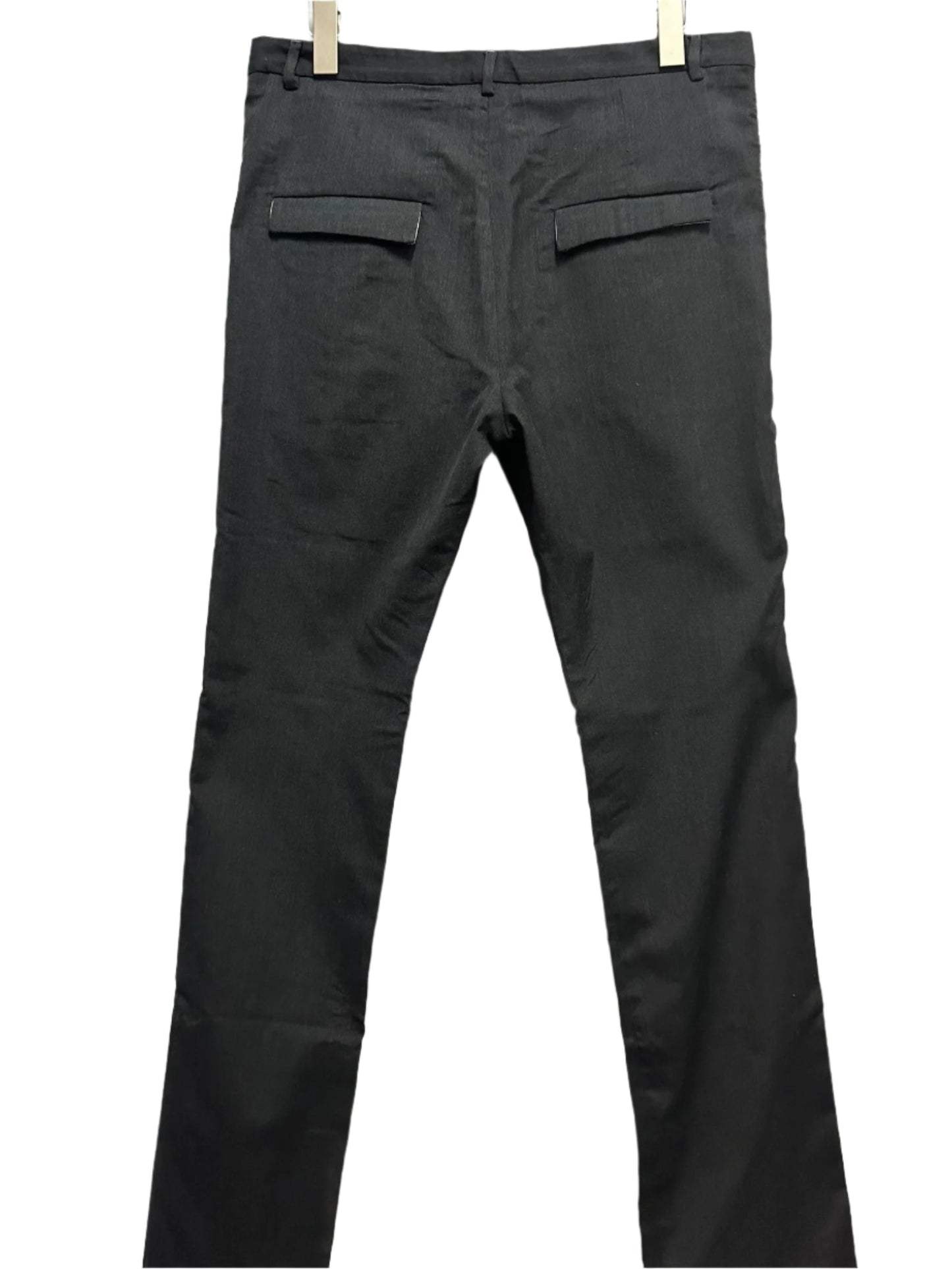 Dark Grey Silk Cotton Slim Pant