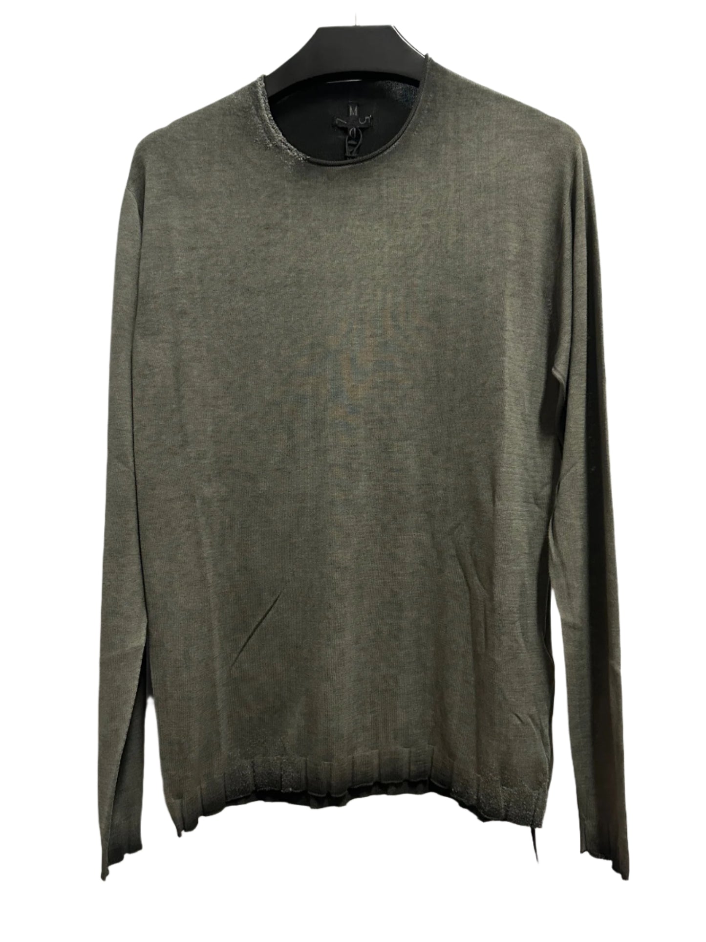 Black Anthracite Military Double Dyed Rough Collar Cotton Sweater