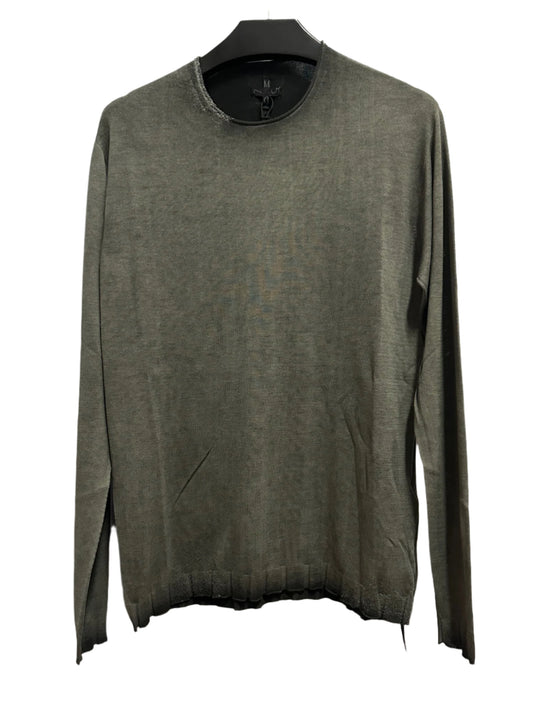 Black Anthracite Military Double Dyed Rough Collar Cotton Sweater