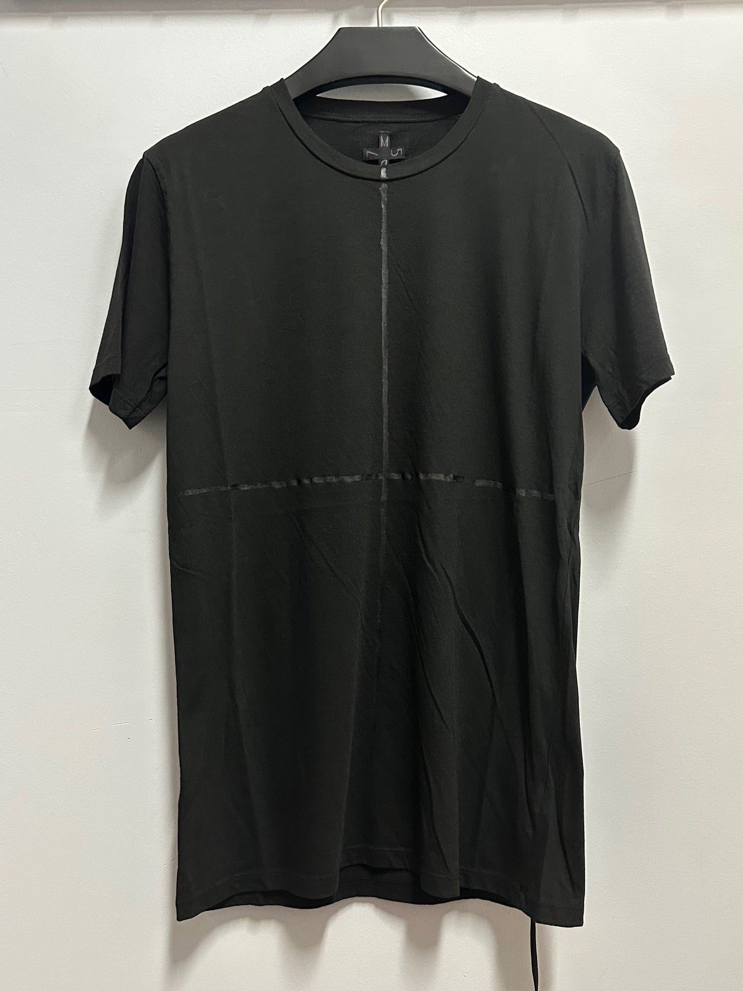 Black on Black Latex Cross Print T-shirt