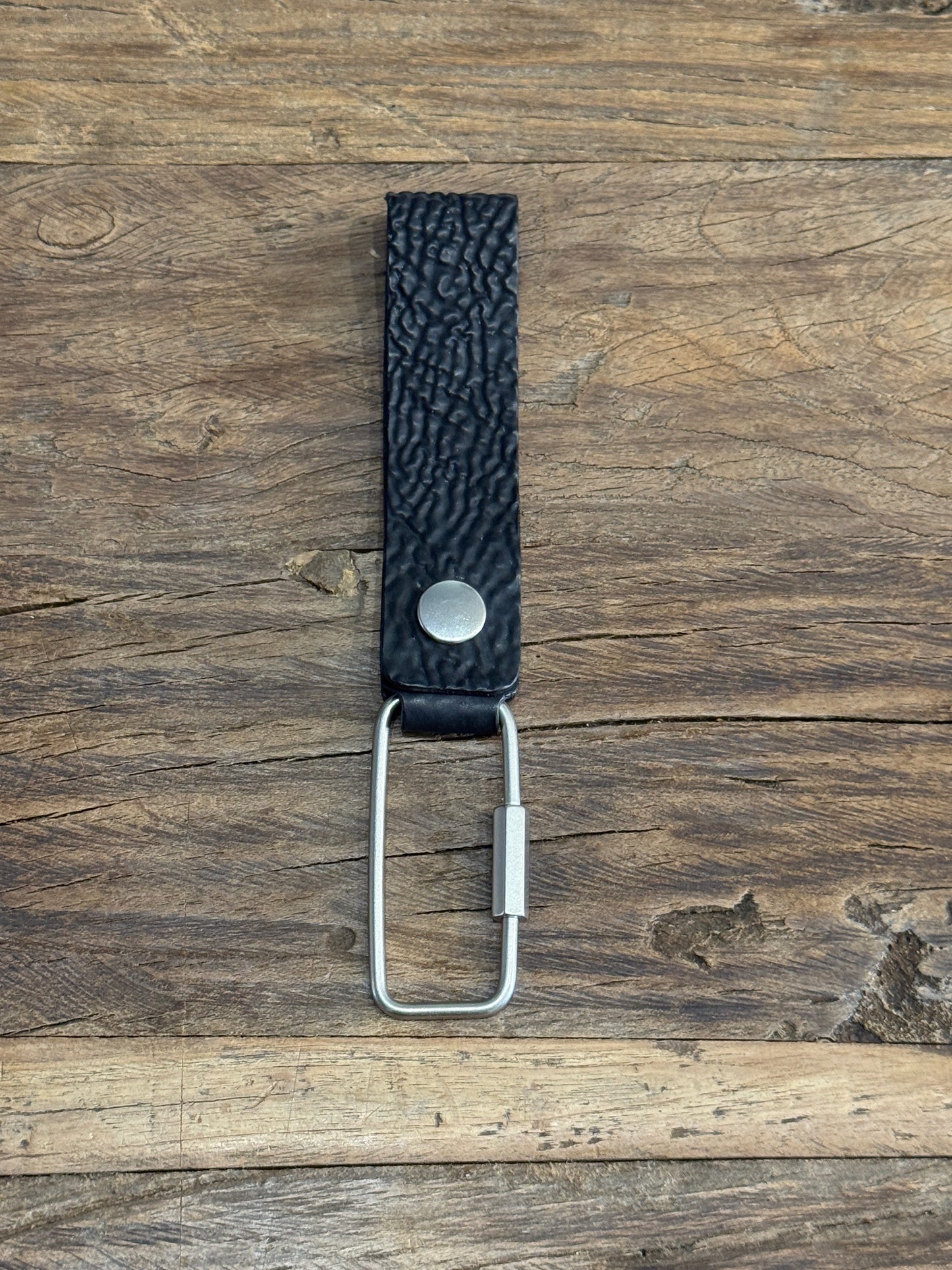 Black Culatta Horse Leather Snap Key Ring