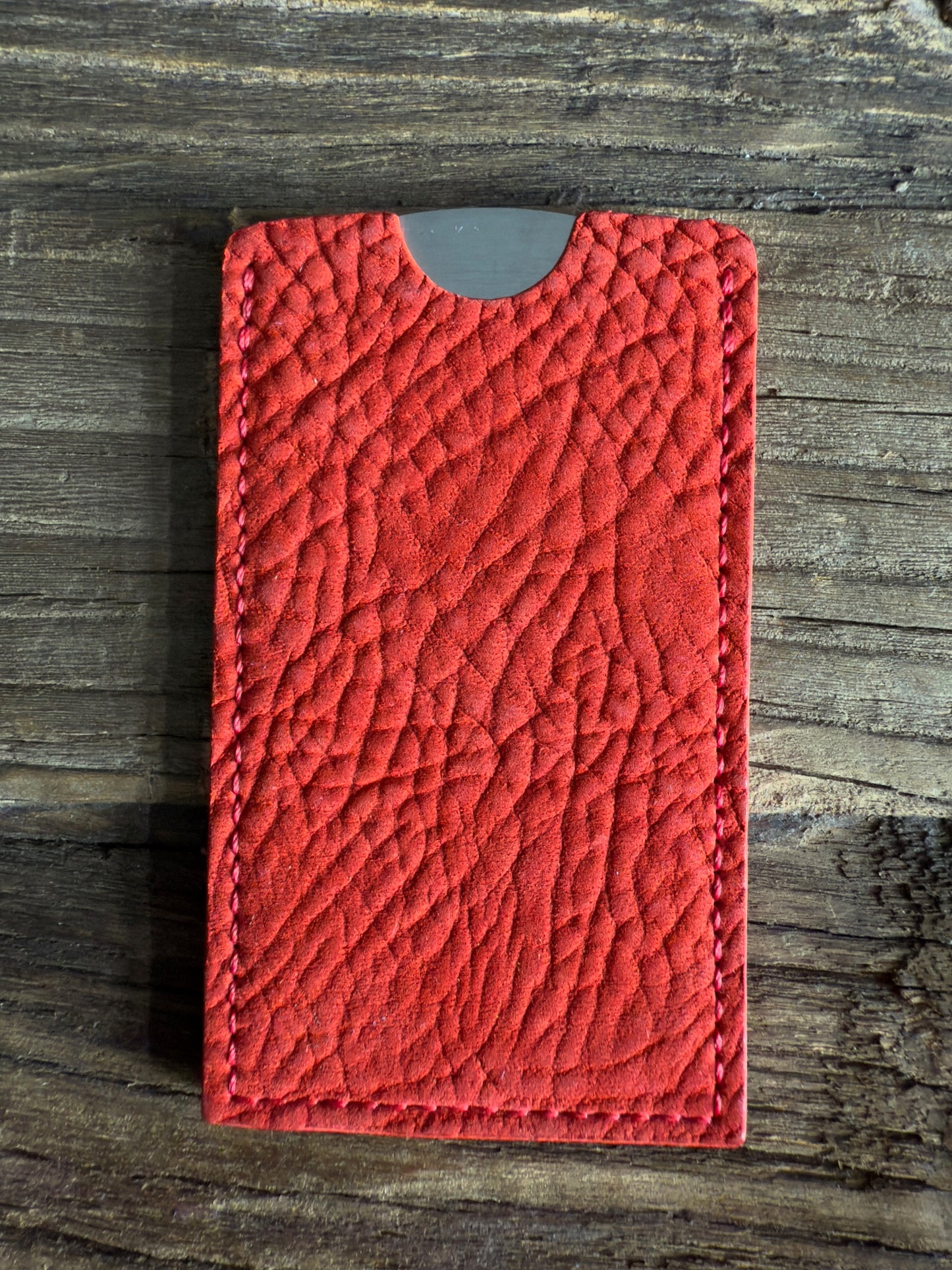 Metal Comb with Red Vegetable Tanned Horse Shoulder Comb Case