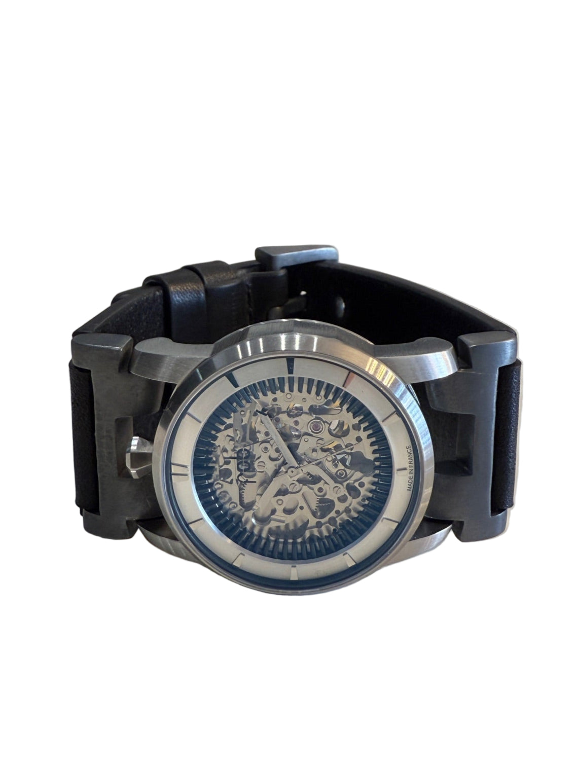 P4 X FOB Watch #5864 Straight Strap Buckle Silver Skeleton W130-012-0-KA-FLE