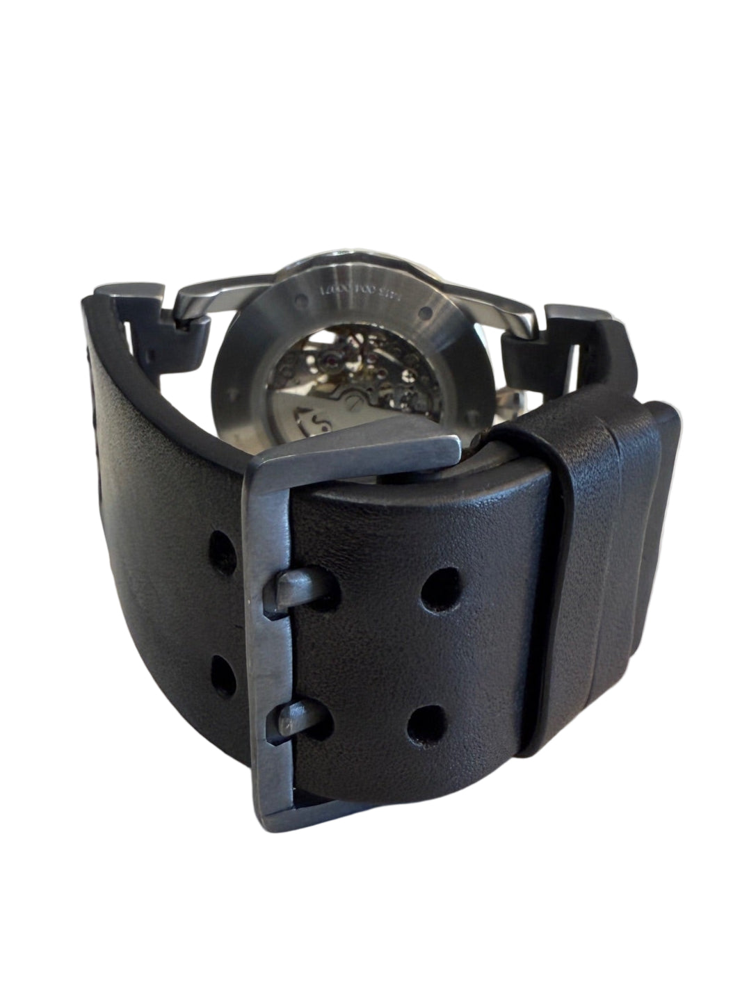 P4 X FOB Watch #5864 Straight Strap Buckle Silver Skeleton W130-012-0-KA-FLE