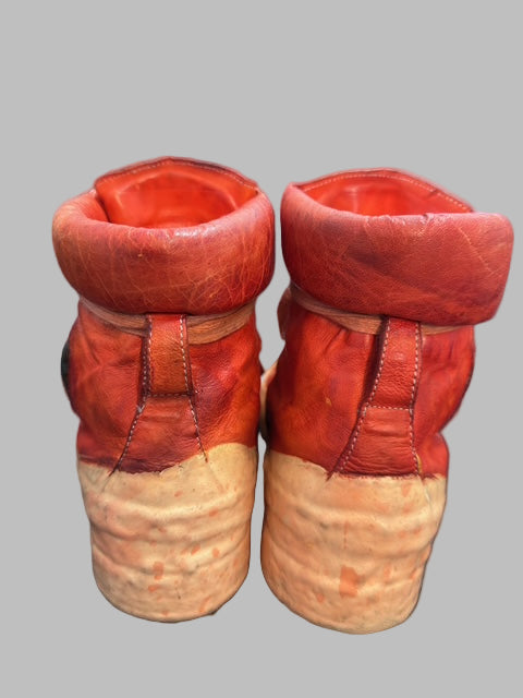 Dirty Red Kangaroo Leather One Piece Prosthetic Latex Dripped Sneakers by Carol Christian Poell