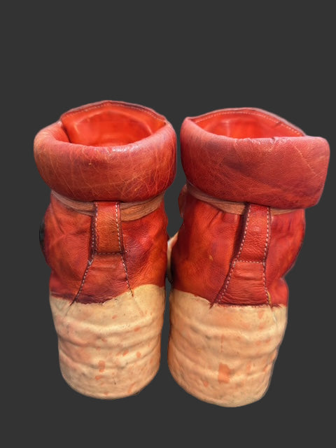 Dirty Red Kangaroo Leather One Piece Prosthetic Latex Dripped Sneakers by Carol Christian Poell