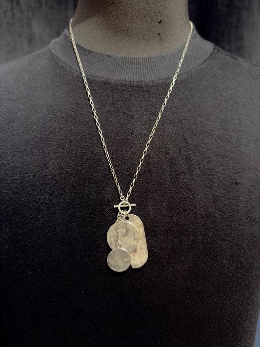 Silver Coins and Dog Tag Pendant