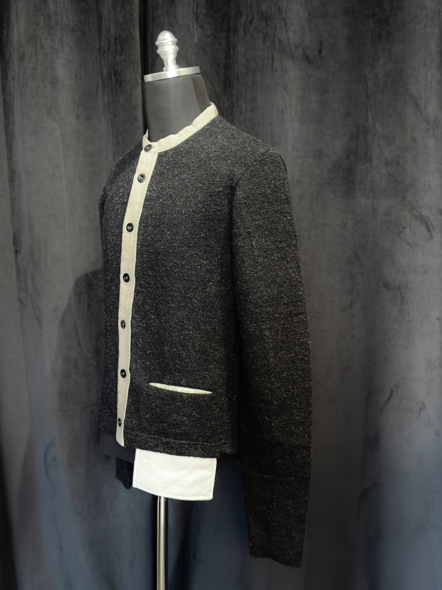 Carbon Cleric 2-tone Knit Cardigan