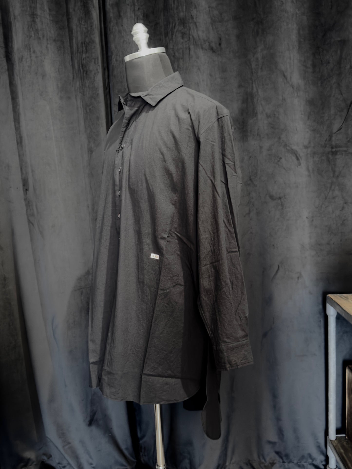 Black Over-Sized Short Collar Shirt