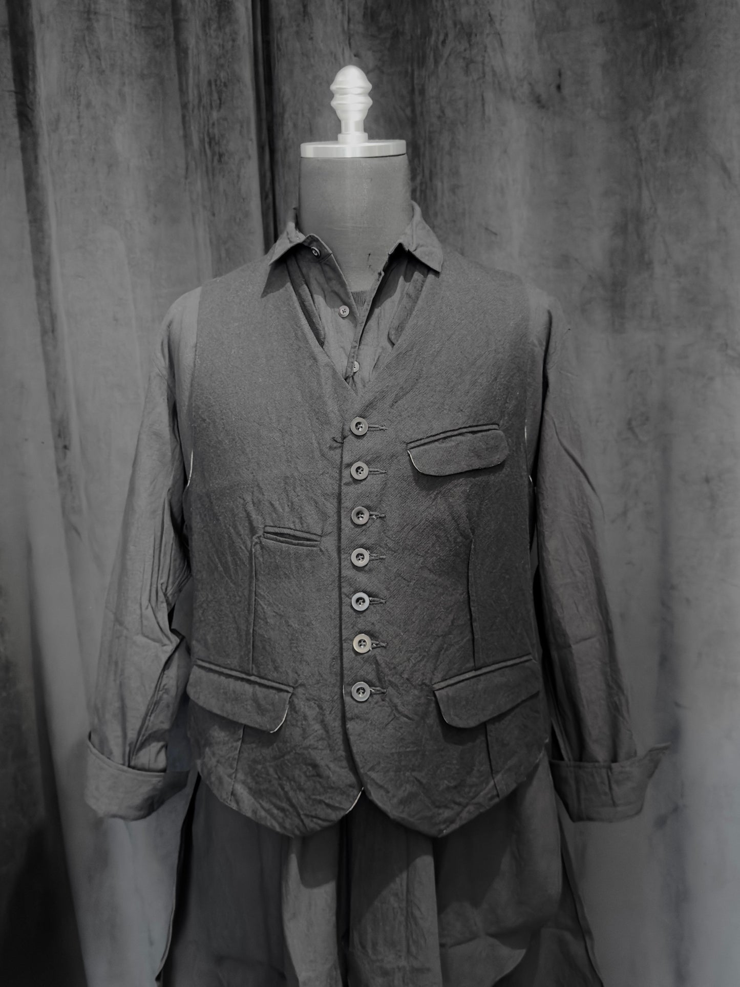 Coal Black Square Shaped Loose Vest