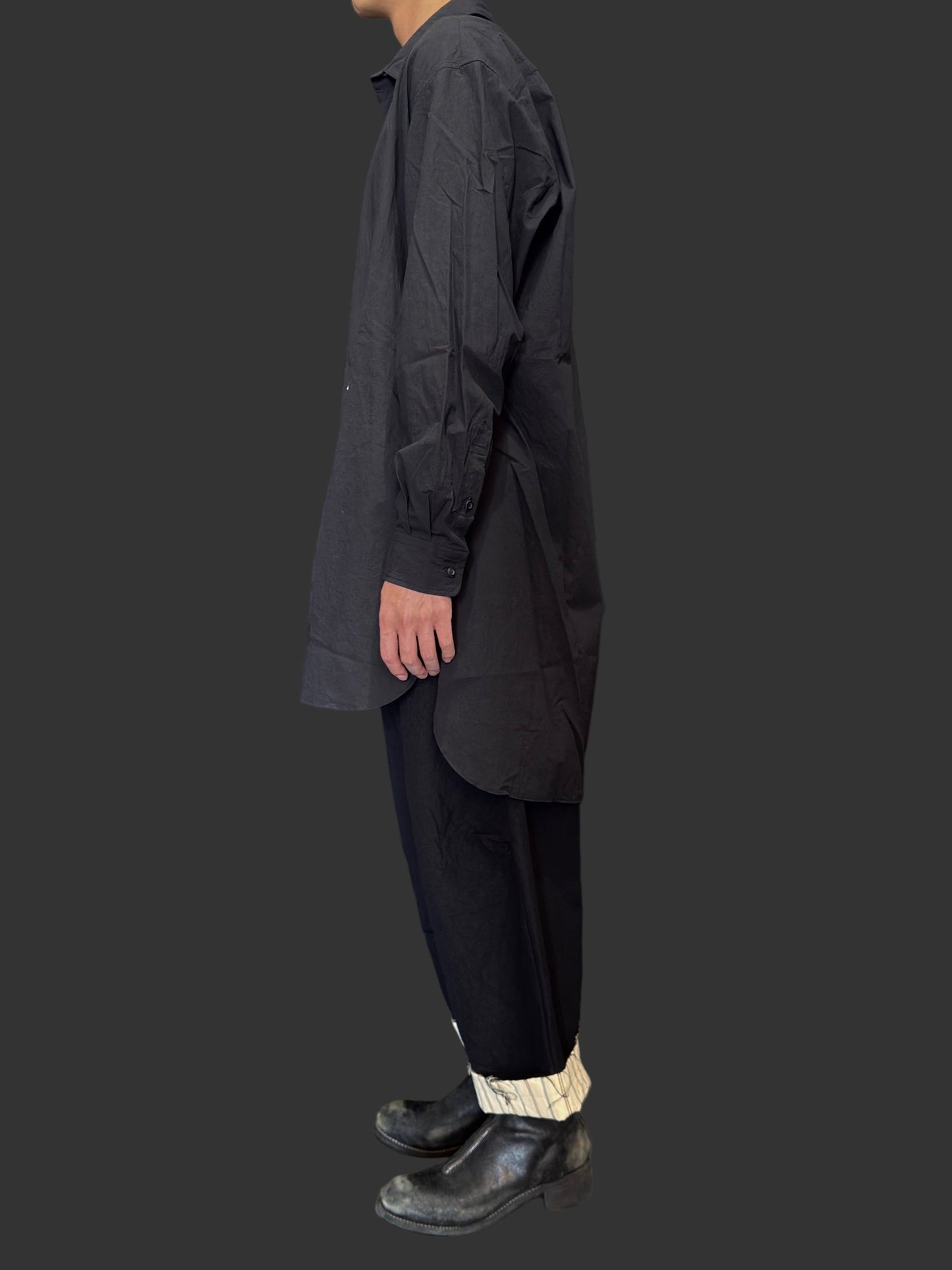Black Over-Sized Short Collar Shirt