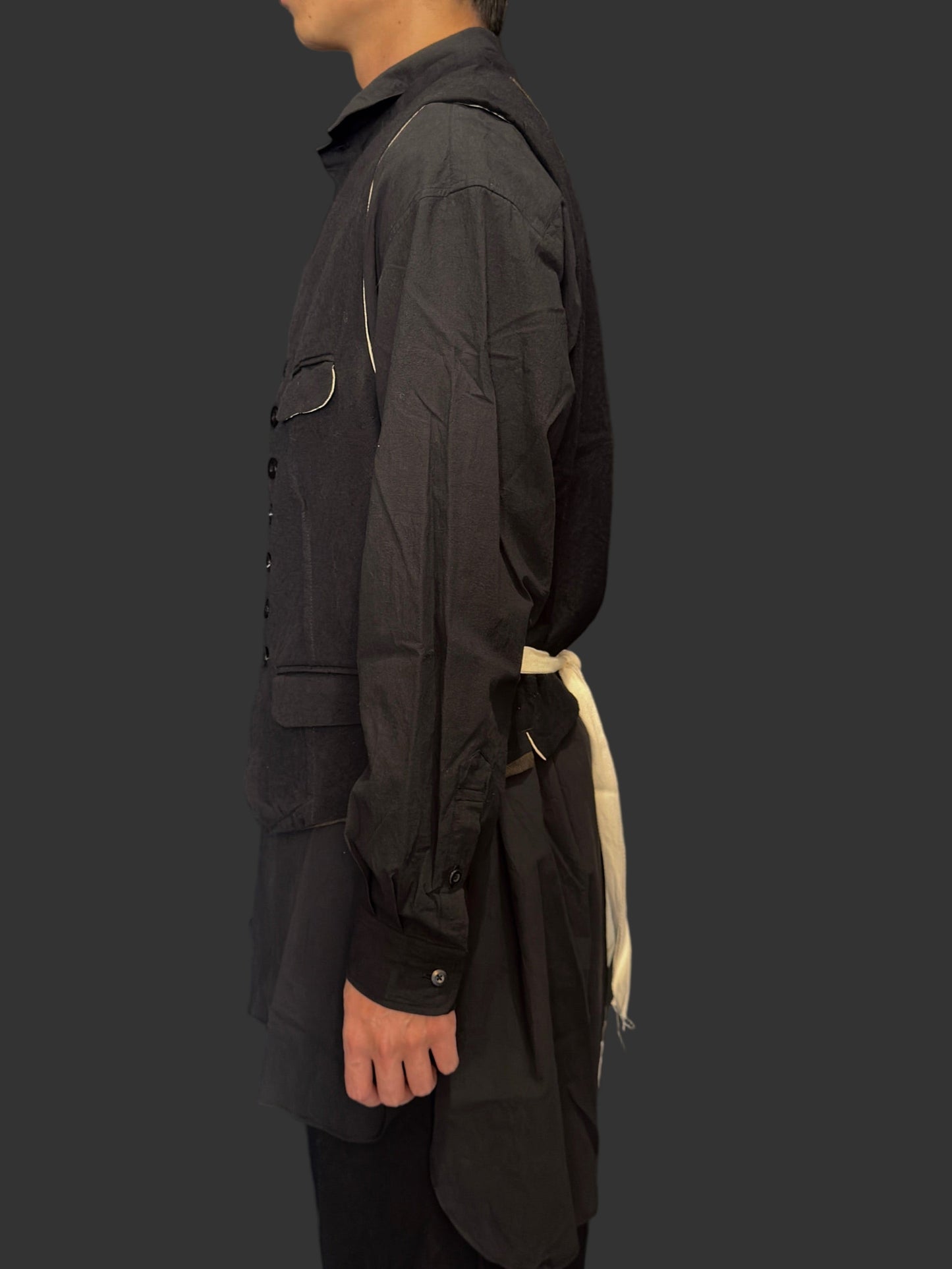 Coal Black Square Shaped Loose Vest