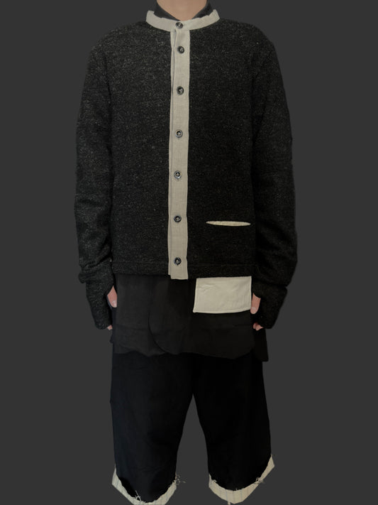 Carbon Cleric 2-tone Knit Cardigan