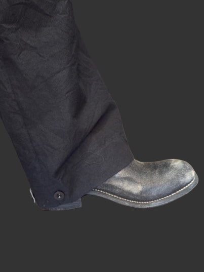 Coal Black Side Tucked Wide Straight Trousers