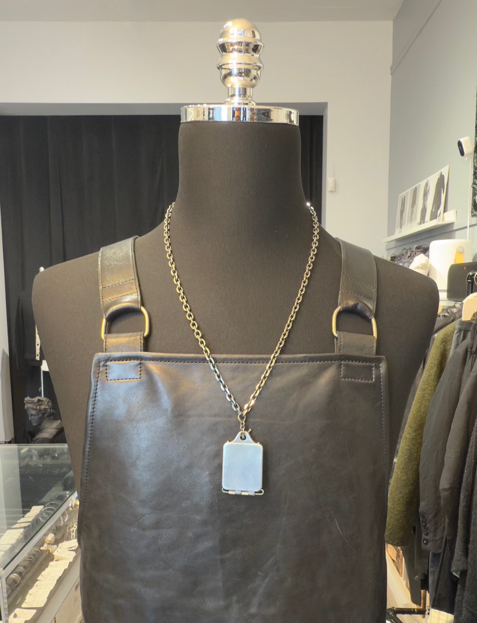 Silver DOC TAG Necklace by DEEPTI BARTH