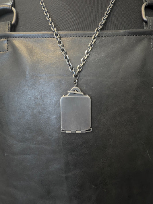 Silver DOC TAG Necklace by DEEPTI BARTH