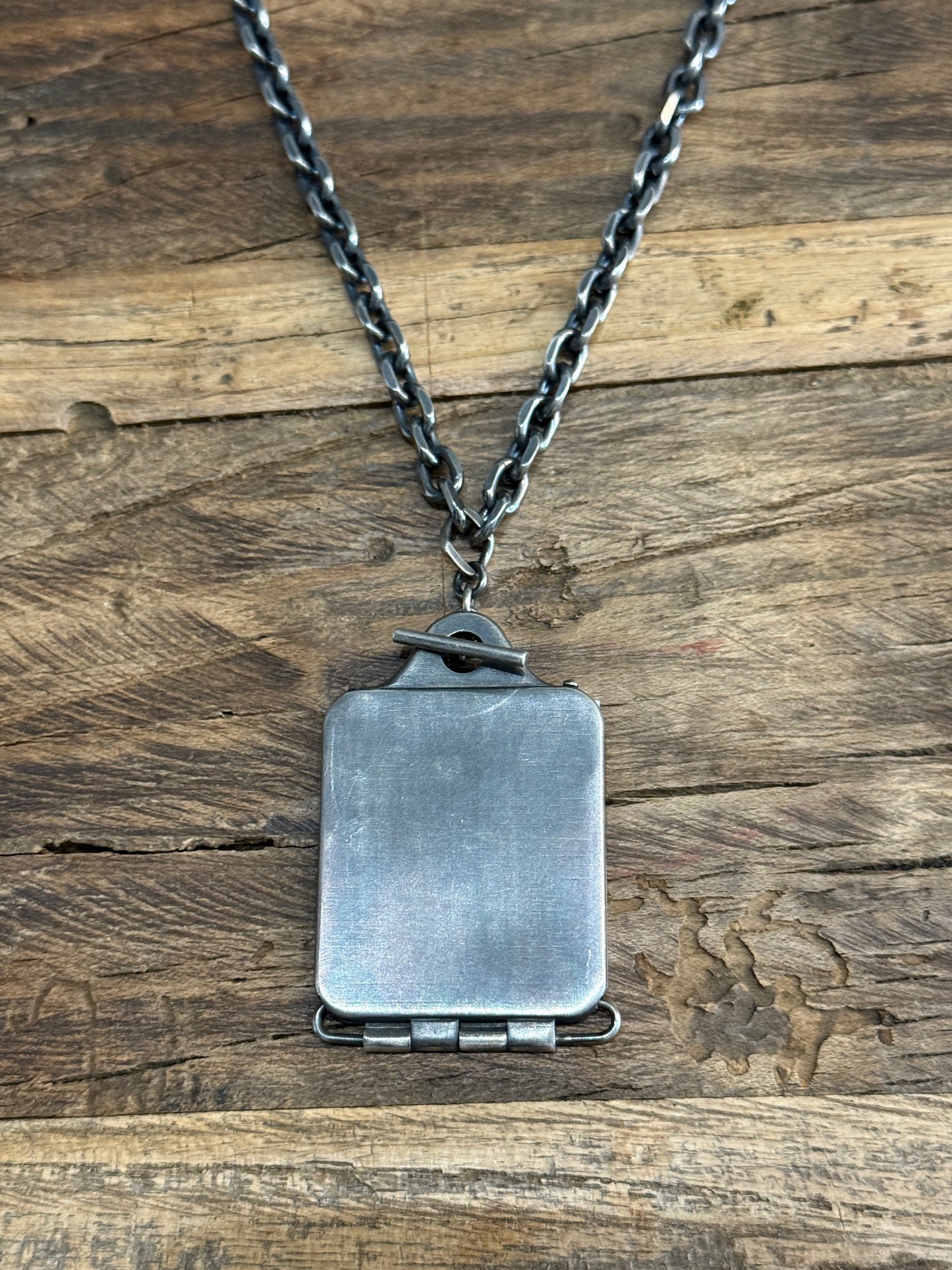 Silver DOC TAG Necklace by DEEPTI BARTH